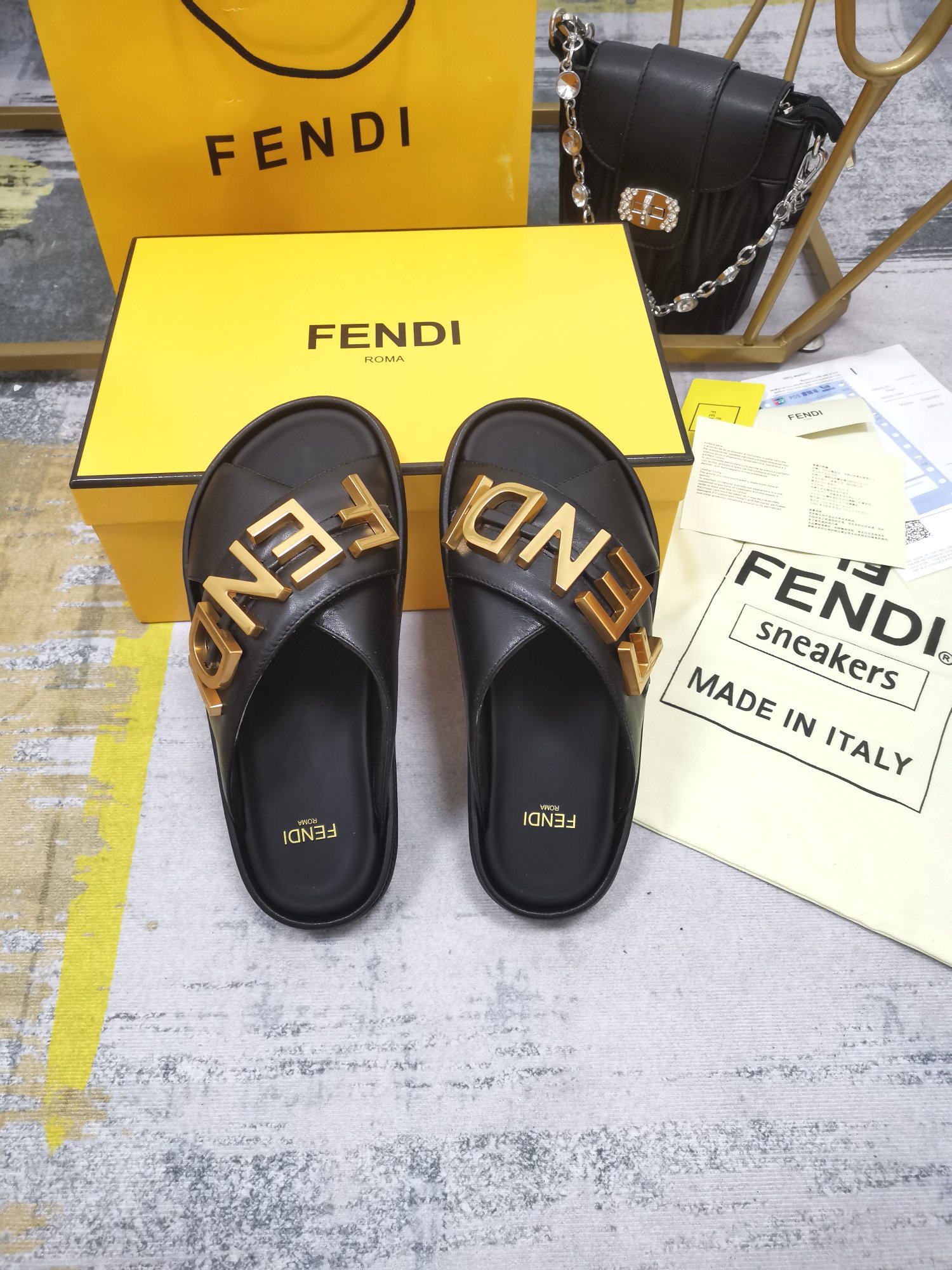FENDI Cross slippers