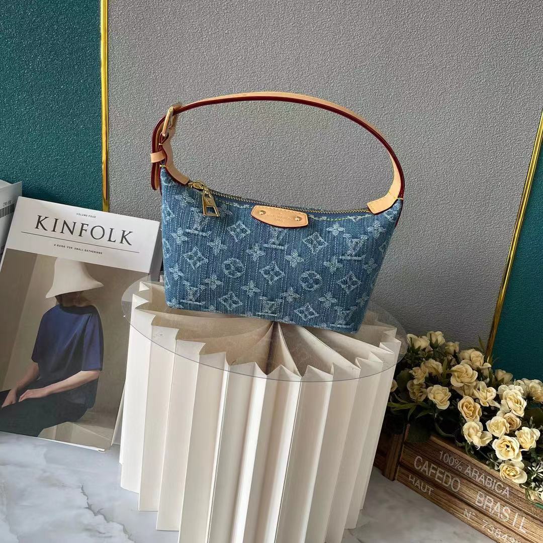 LV Hills Pochette denim clutch bag