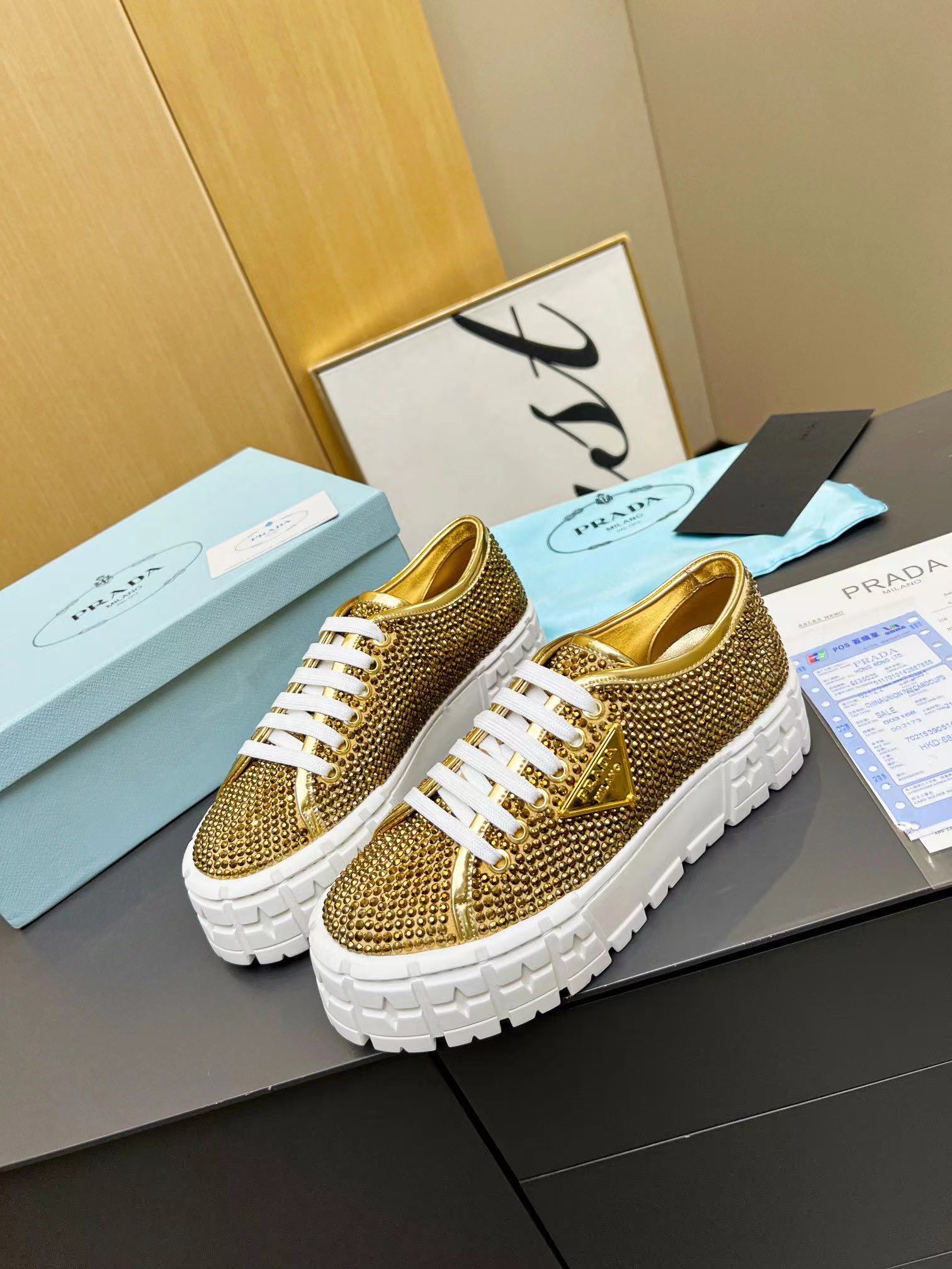 PRADA diamond casual shoes