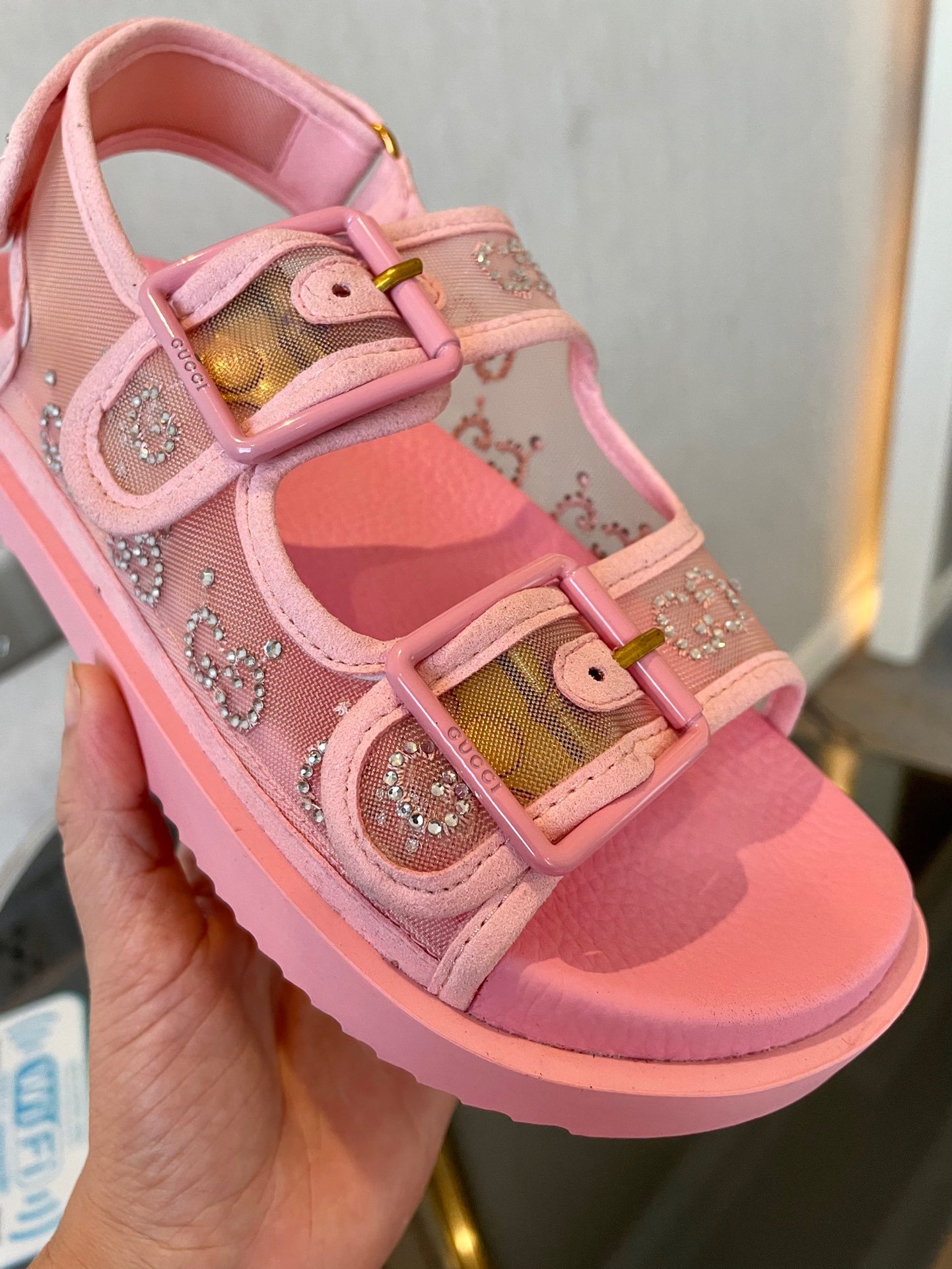 GUCCI Crystal mesh sandals