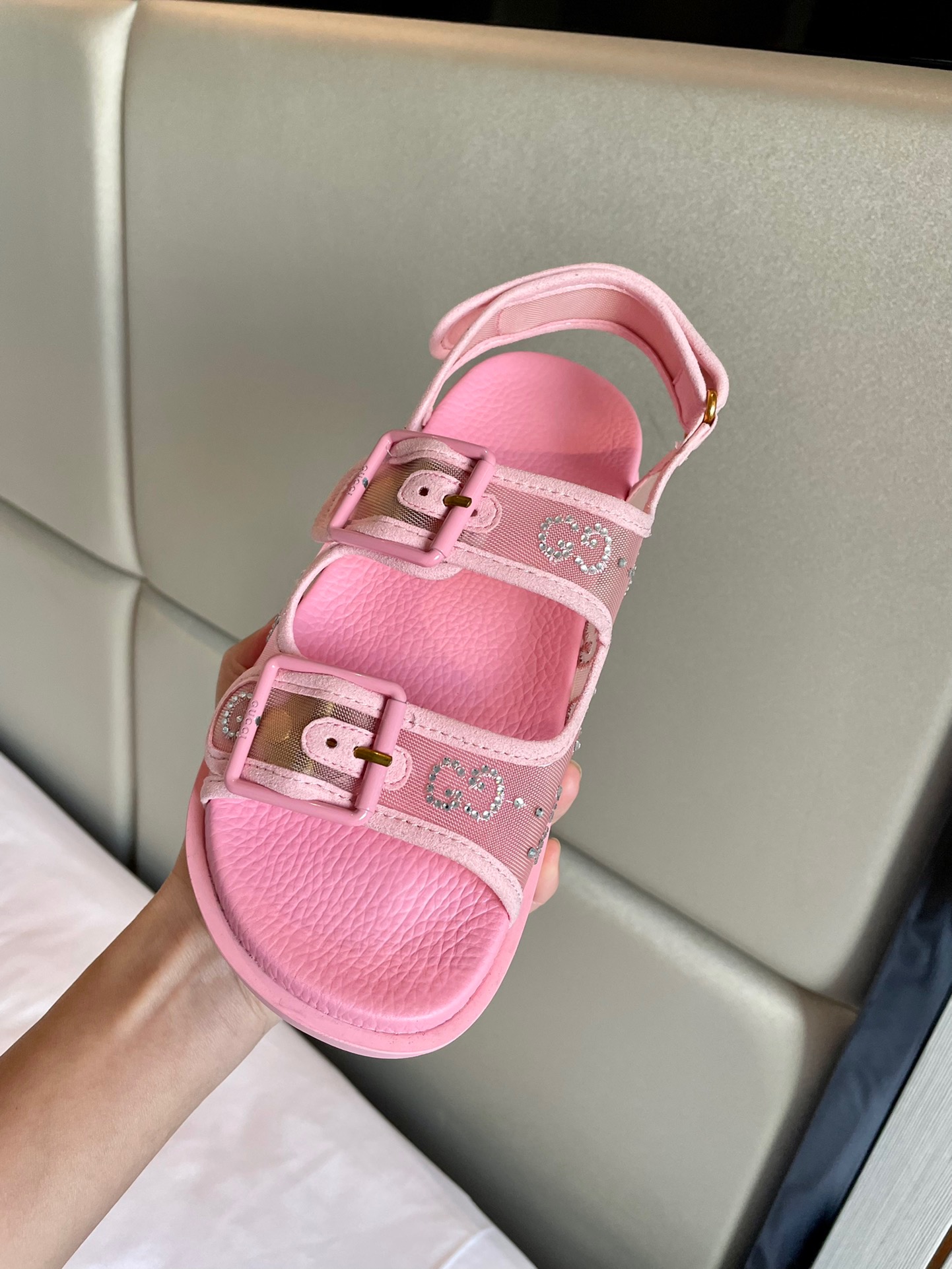 GUCCI Crystal mesh sandals