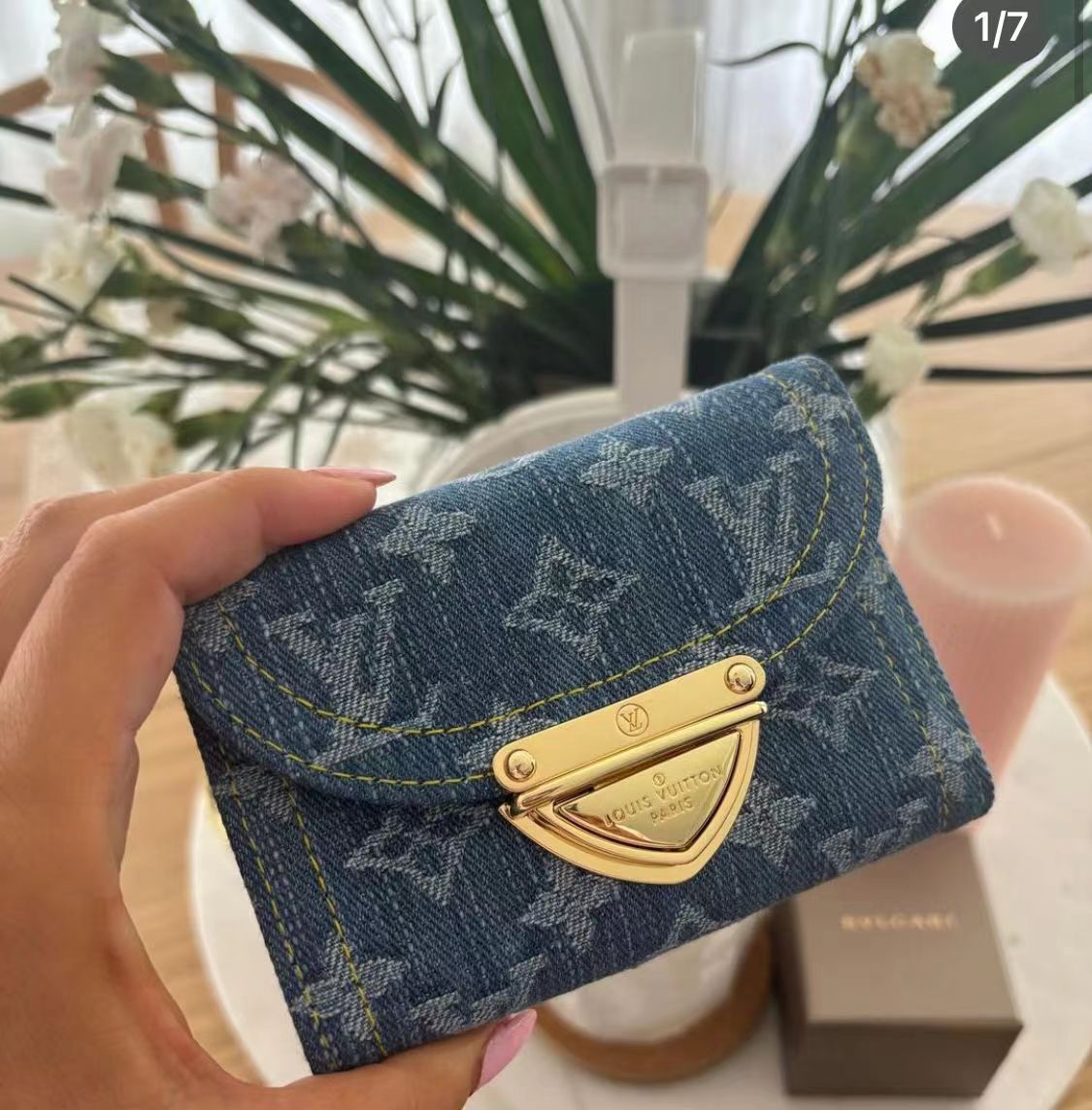 LV Denim Card case
