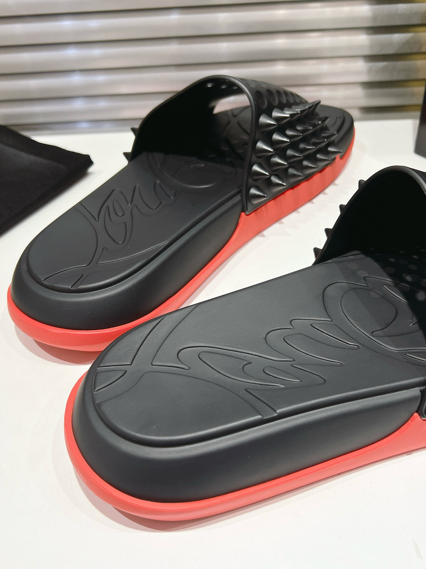 CHRISTIAN LOUBOUTIN Varsity Studded Slippers