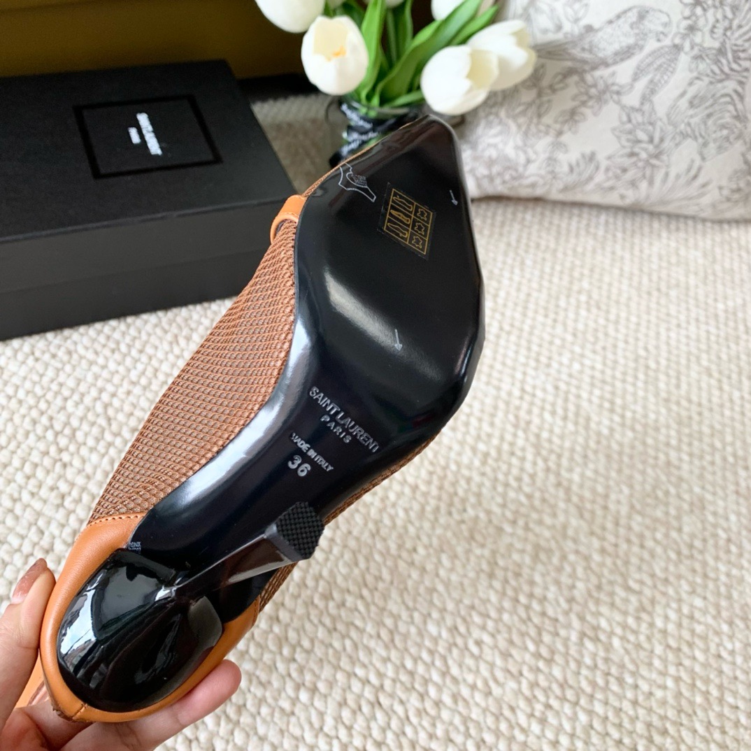 YSL mesh high-heeled boots （10cm）