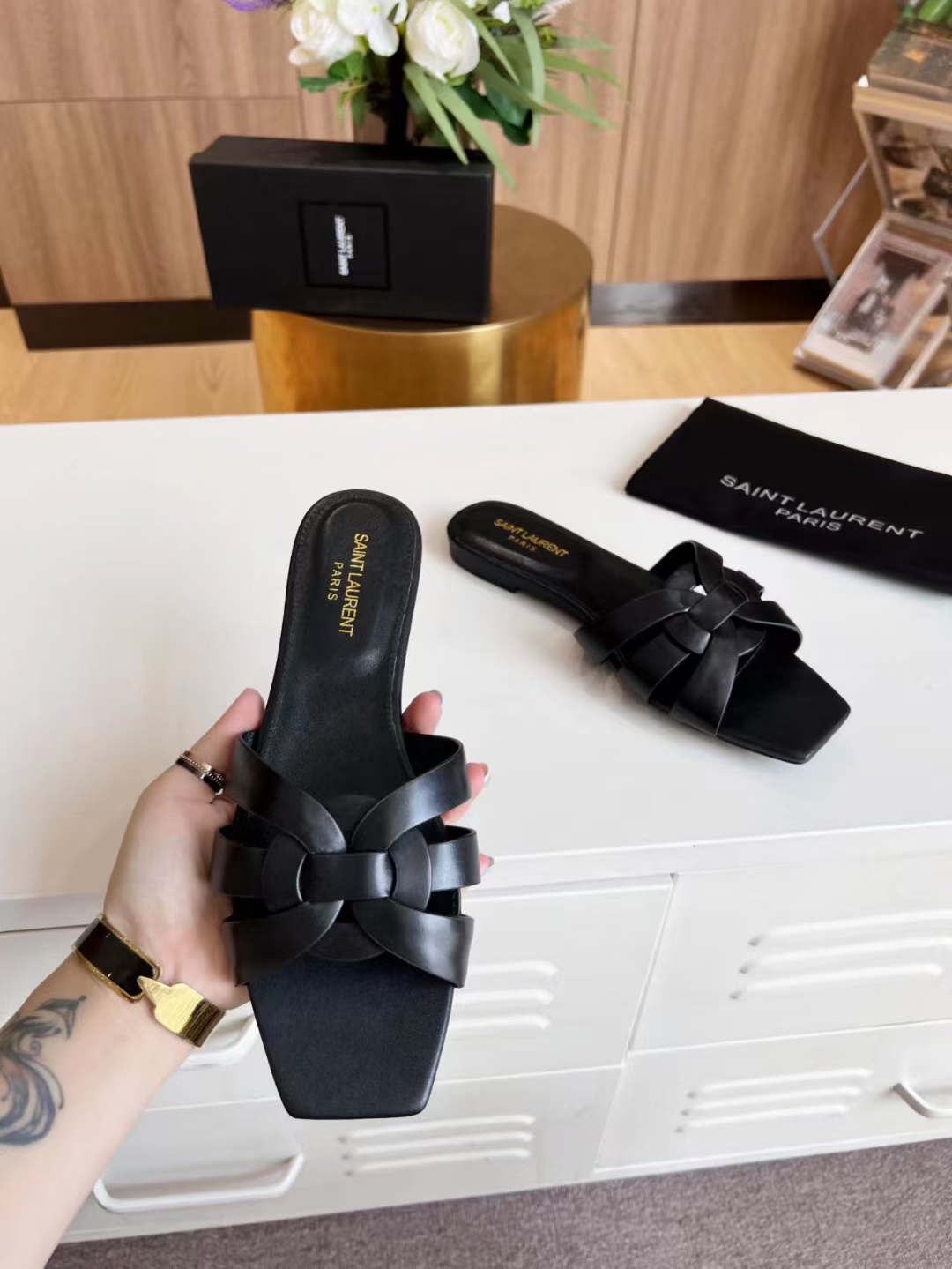 Saint Laurent custom high-end slides