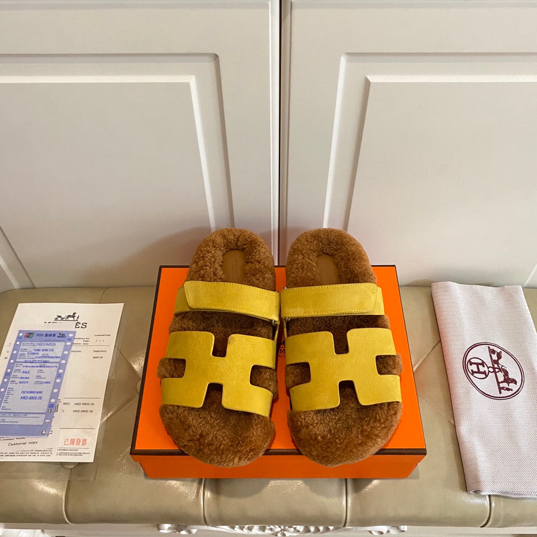 HERMES Chypre FUR Sandals