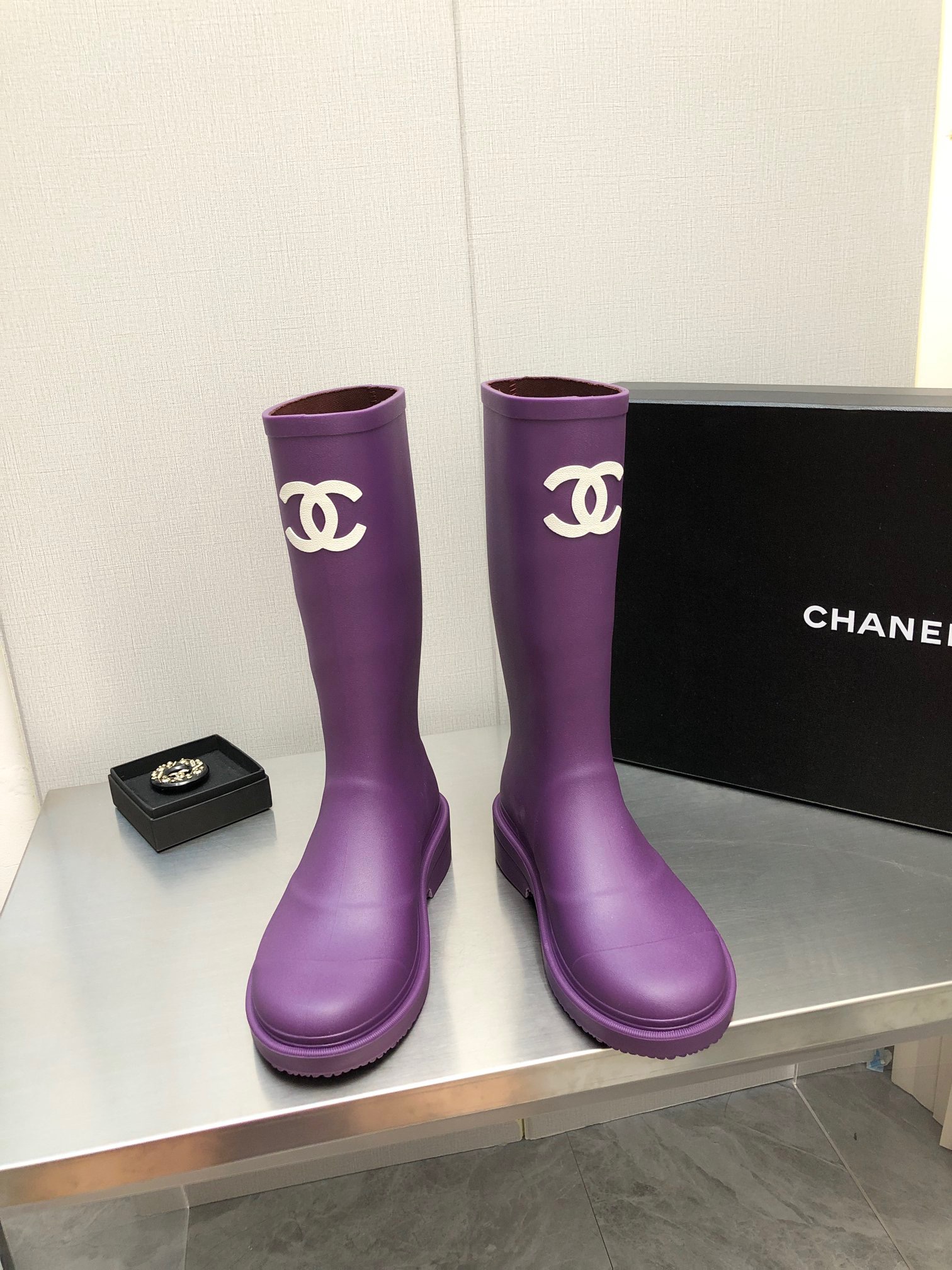 CHANEL PVC Rain Boots