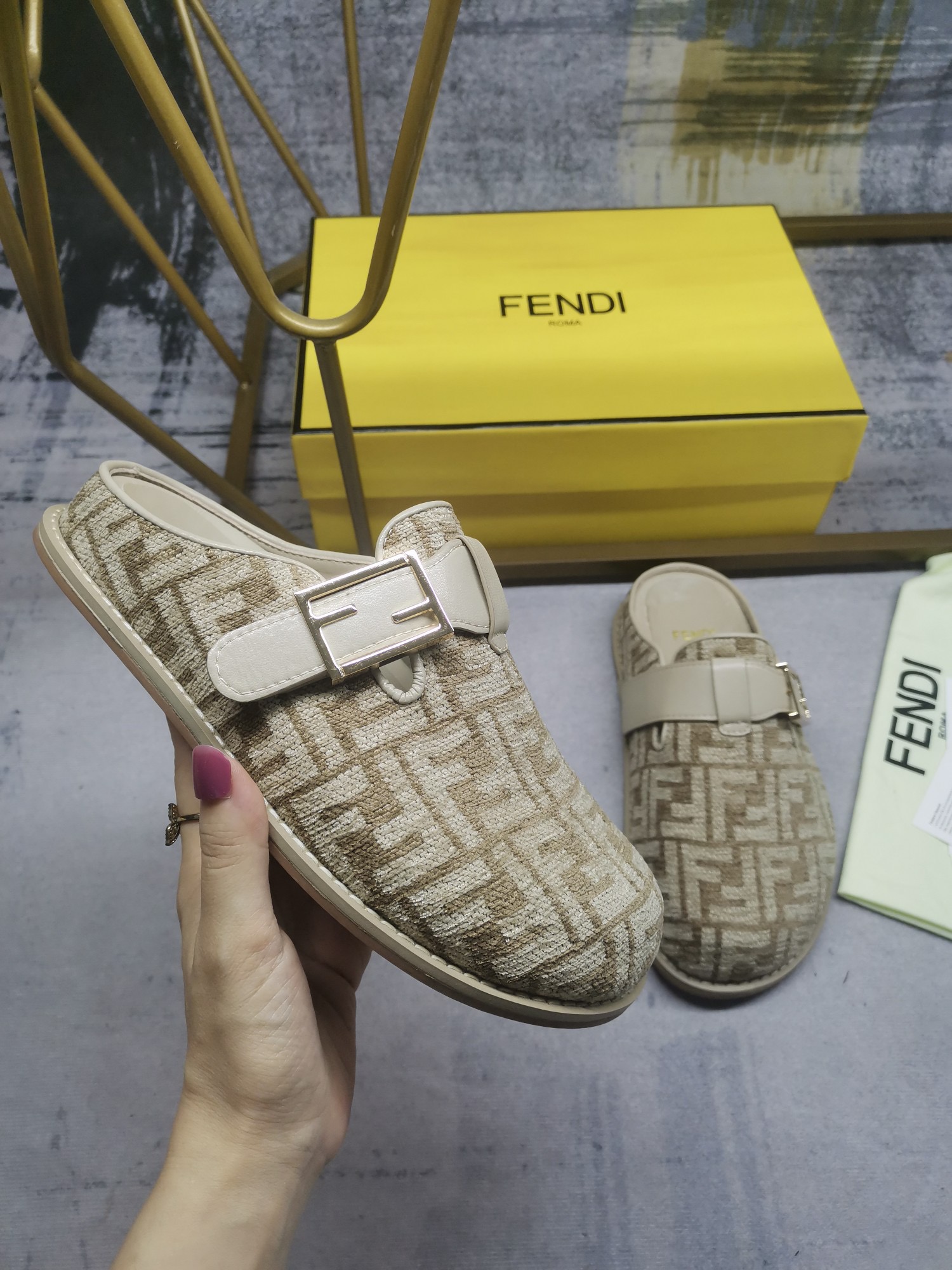 FENDI Feel Chenille flats