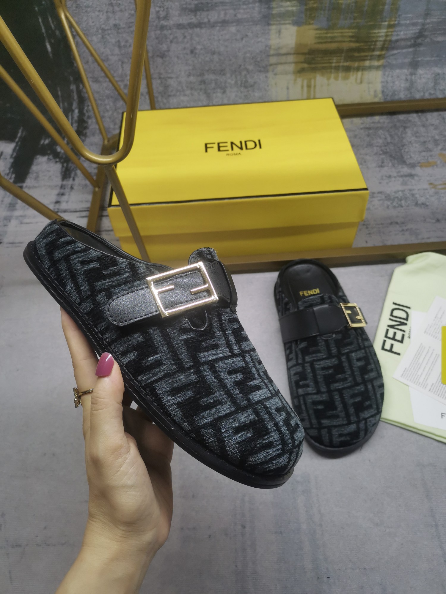 FENDI Feel Chenille flats