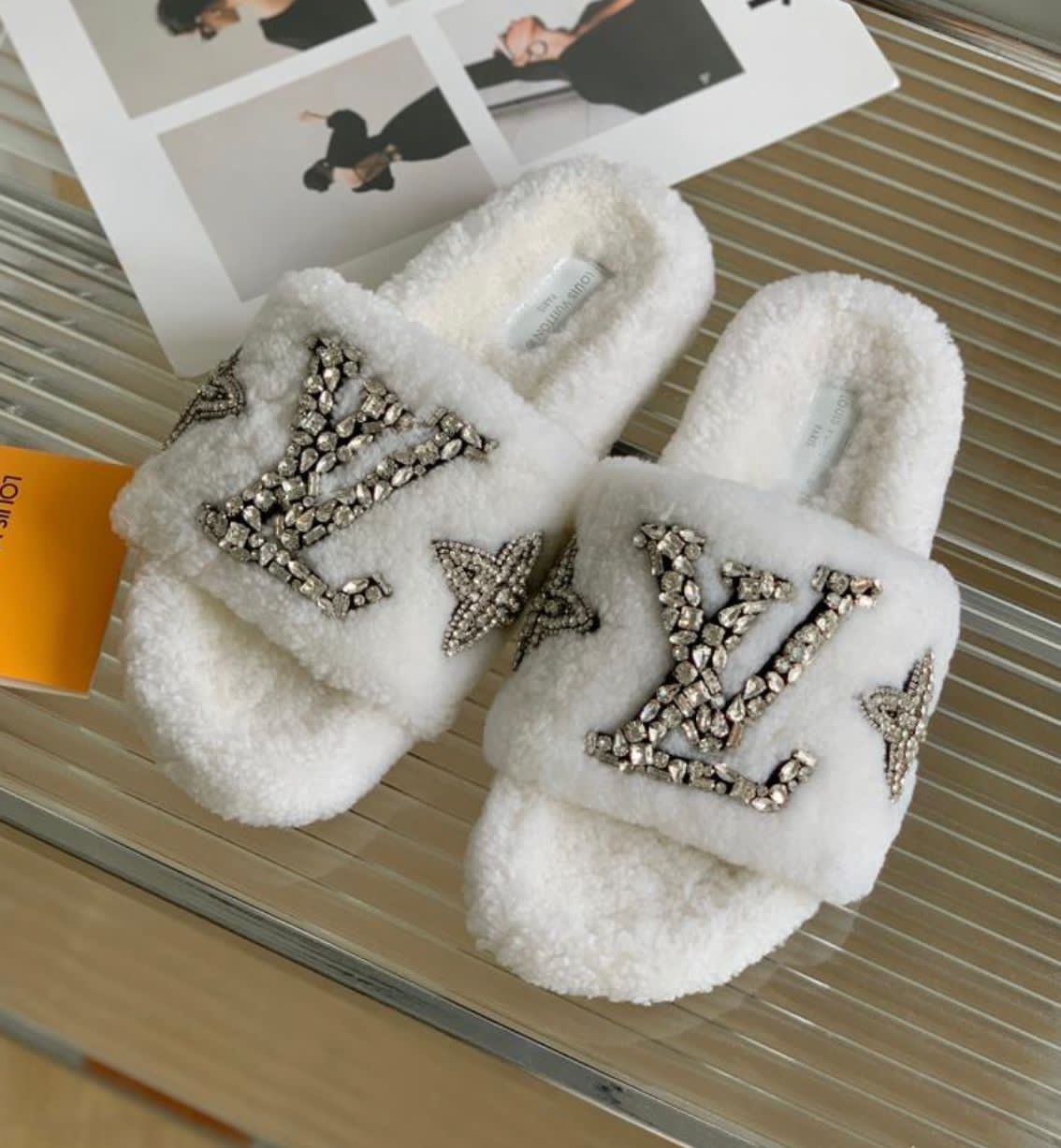 LV Diamond Wool Slippers