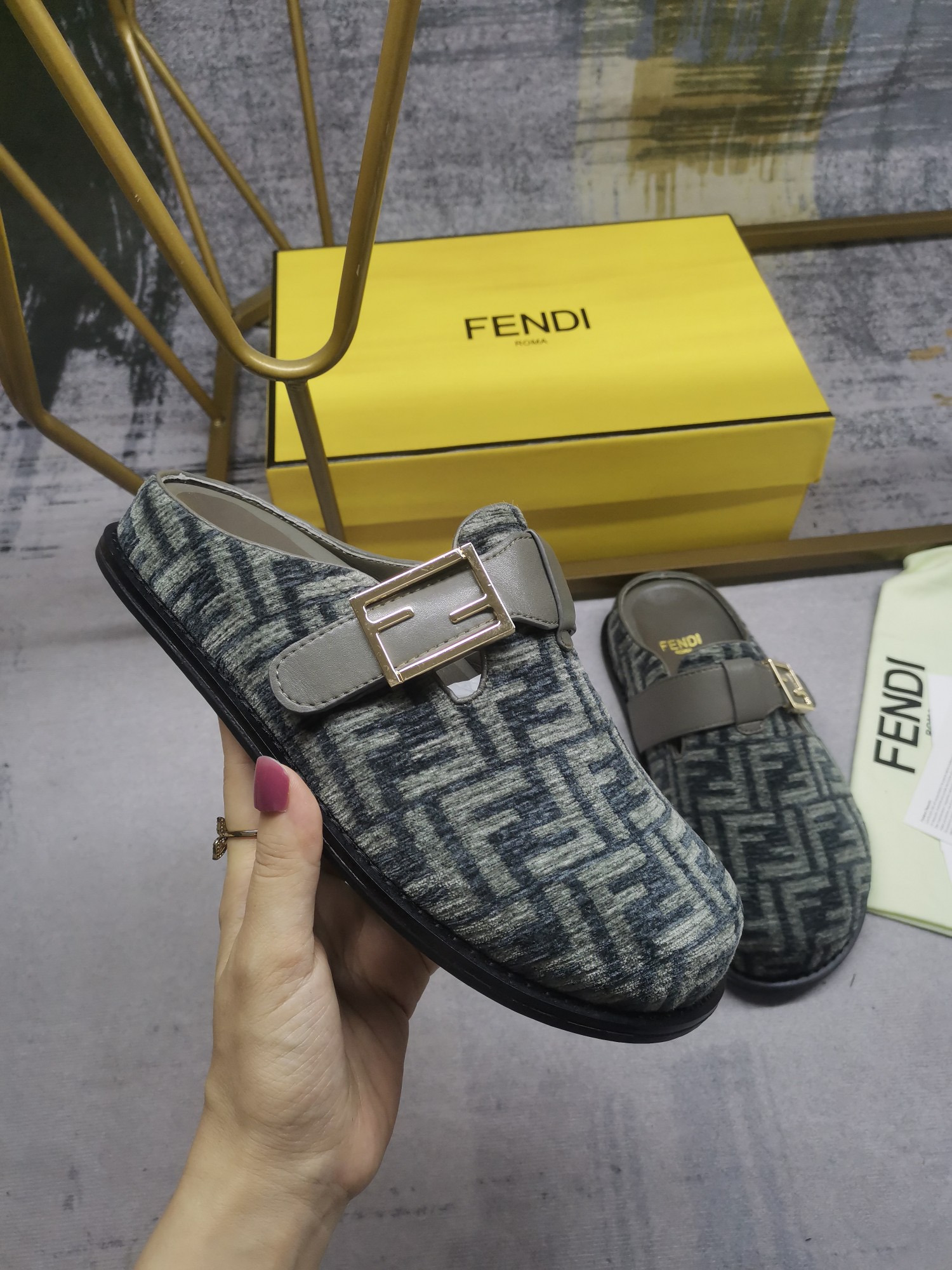 FENDI Feel Chenille flats