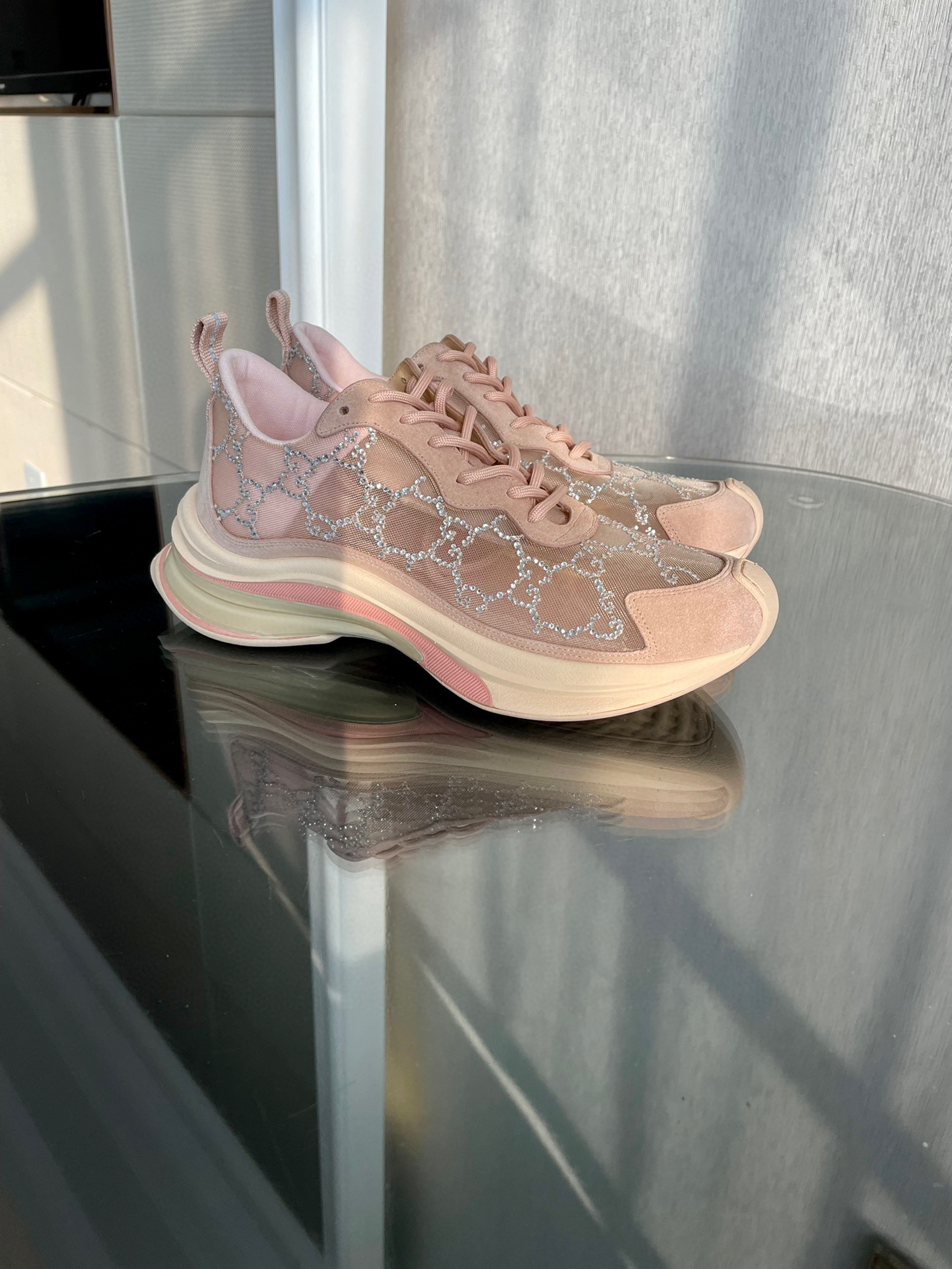 GUCCI Run Crystal Sneakers