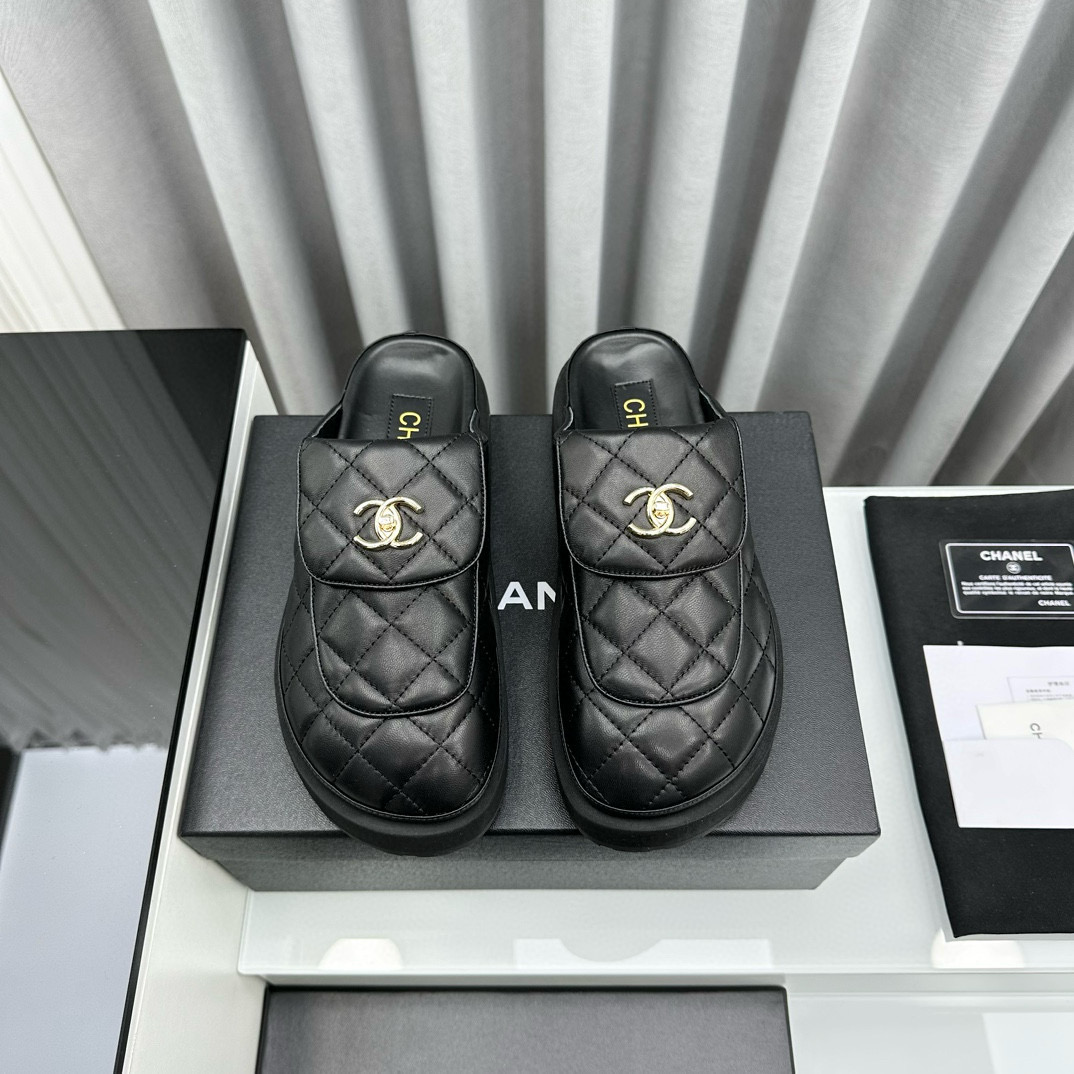 CHANEL buckle diamond birkenstock slippers