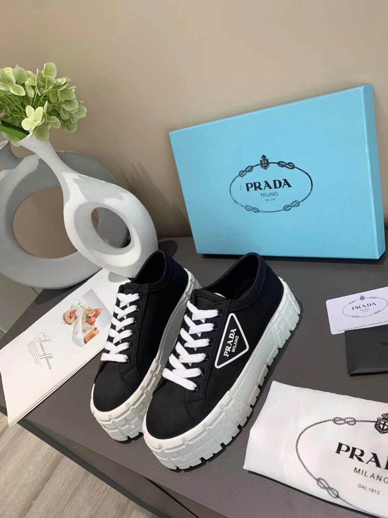 PRADA Double Wheel nylon gabardine sneakers