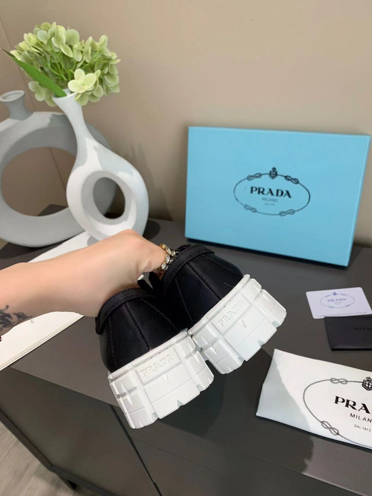 PRADA Double Wheel nylon gabardine sneakers