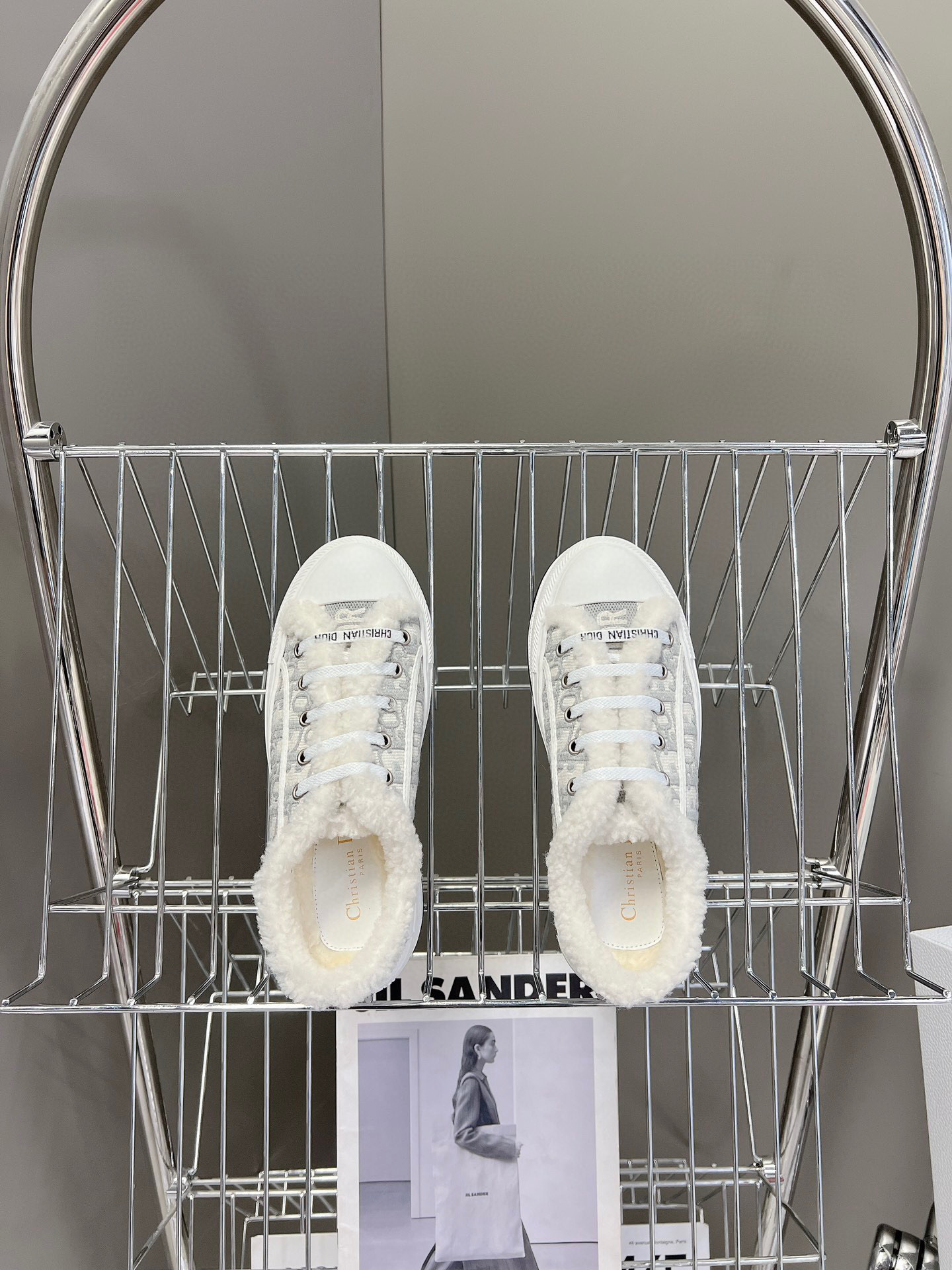 DIOR WALK'N' leather and wool integrated sneakers