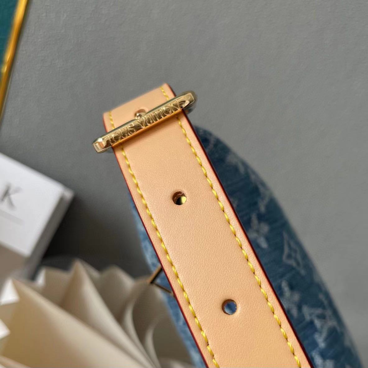 LV Hills Pochette denim clutch bag