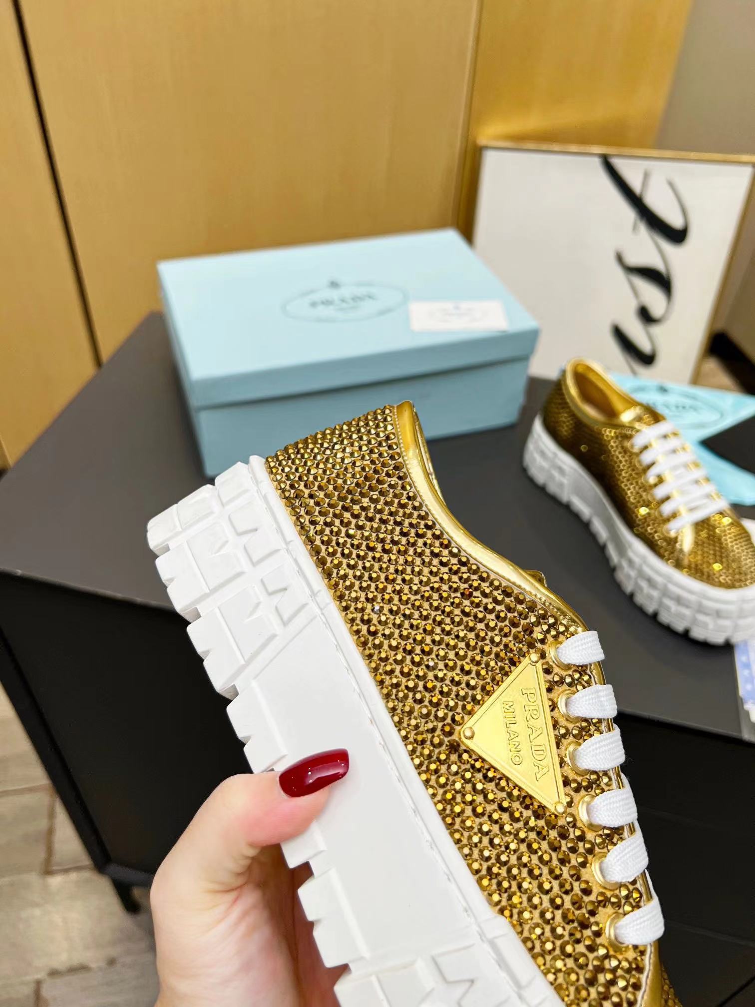 PRADA diamond casual shoes