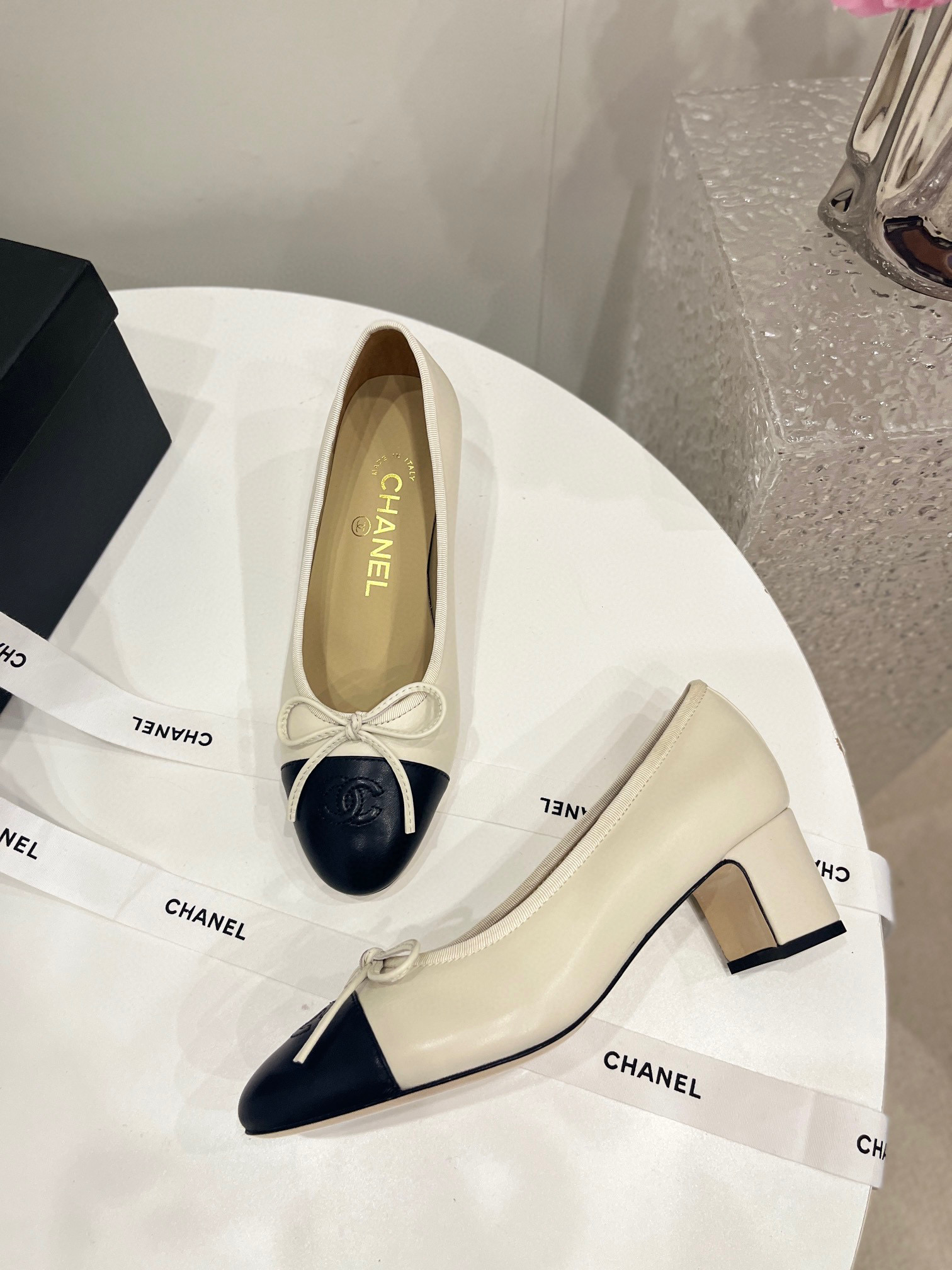 CHANEL Chunky heel ballet shoes