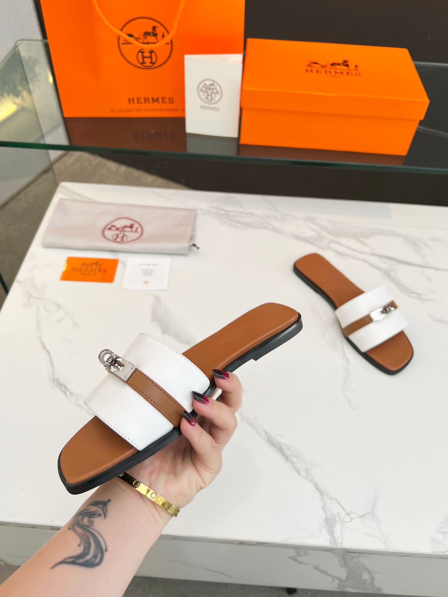 HERMES Kelly Slippers