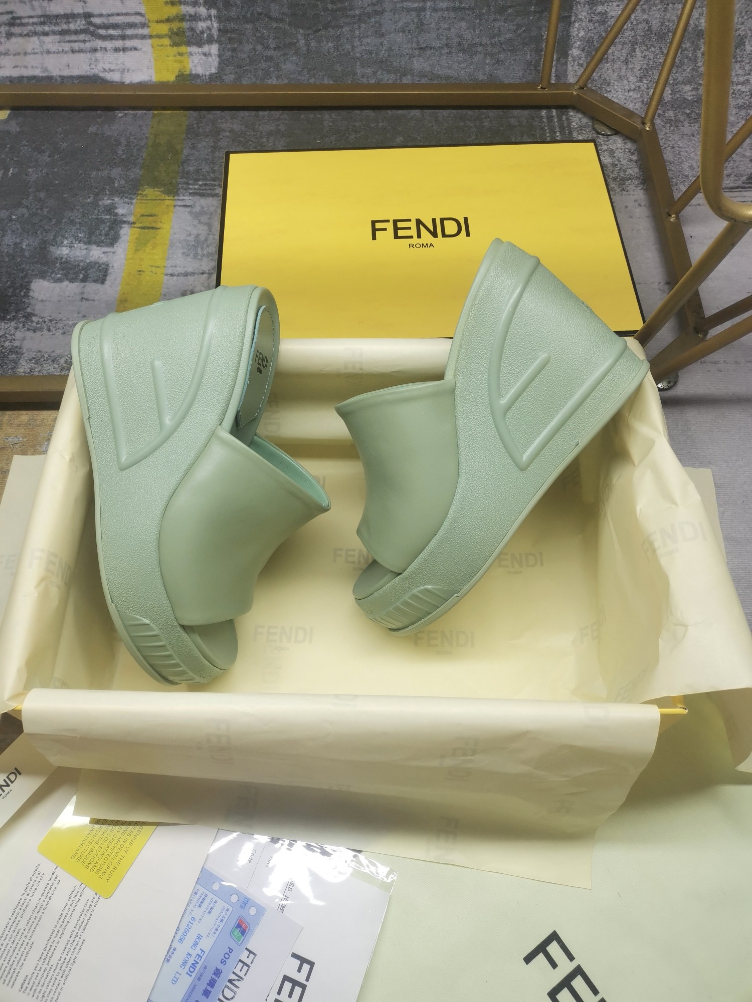 FENDI Wedge Slippers