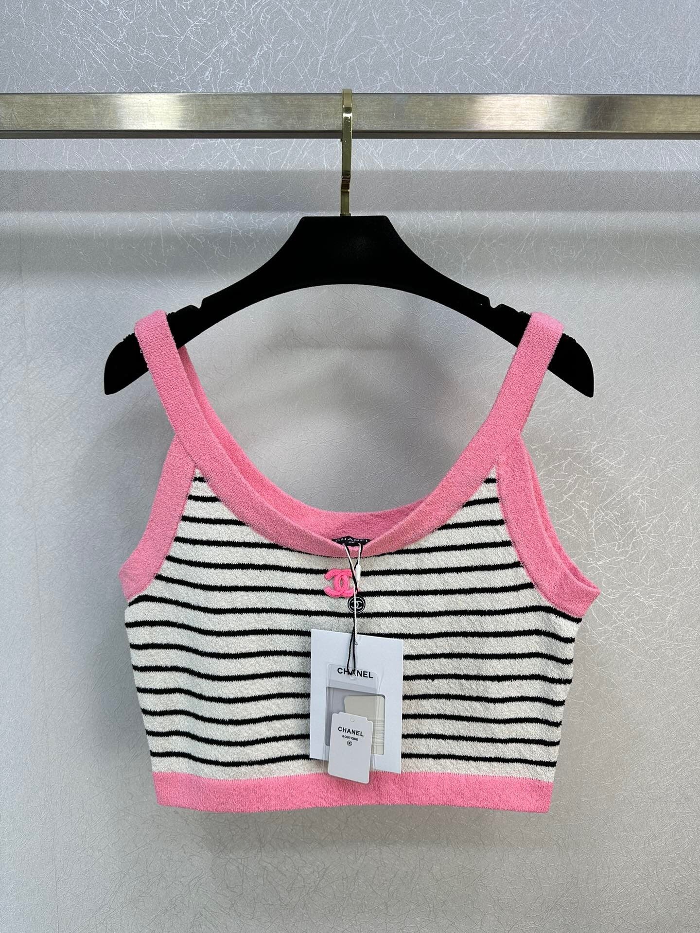 CHANEL Knitted striped vest