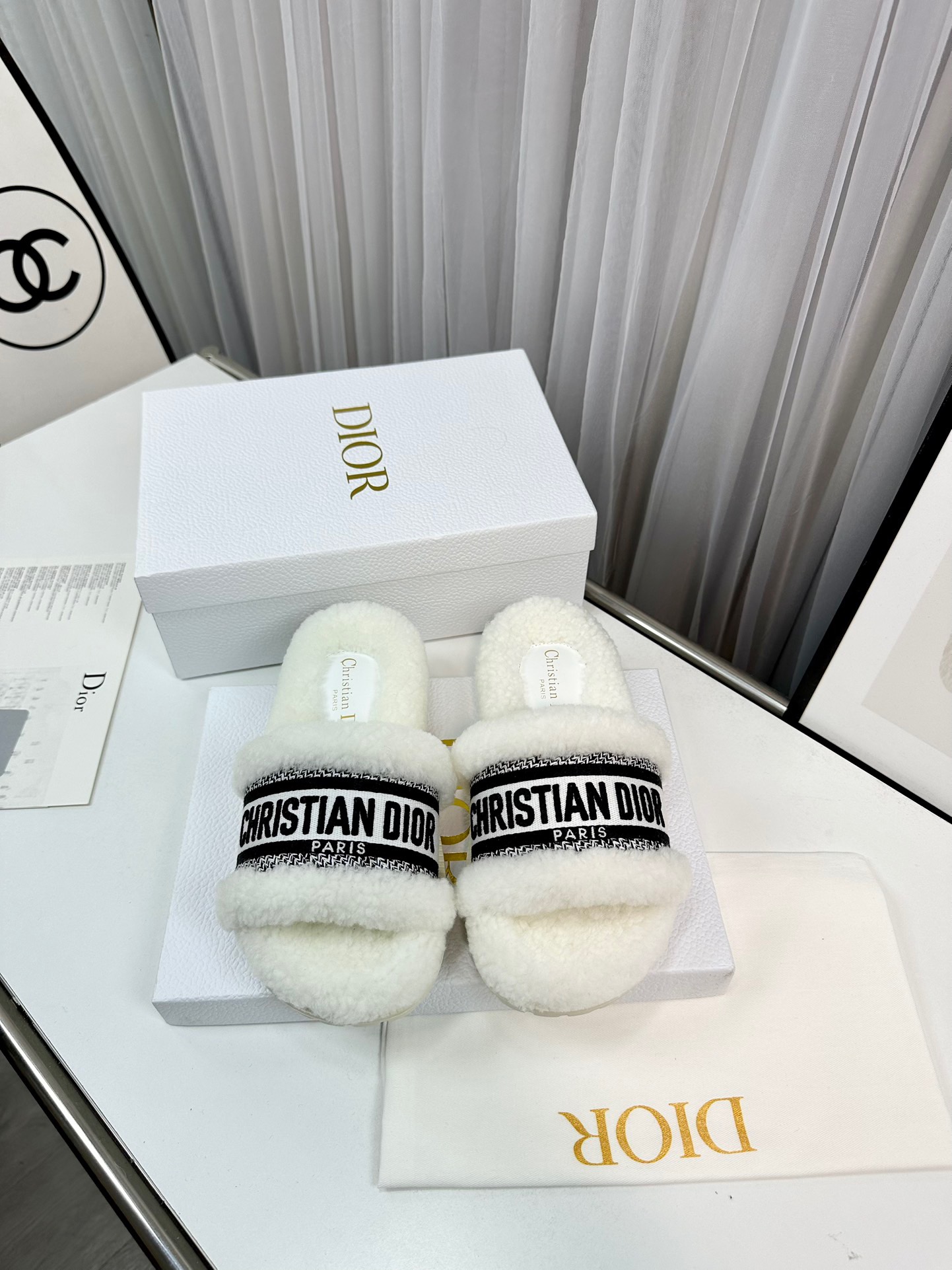 DIOR Fur Slippers