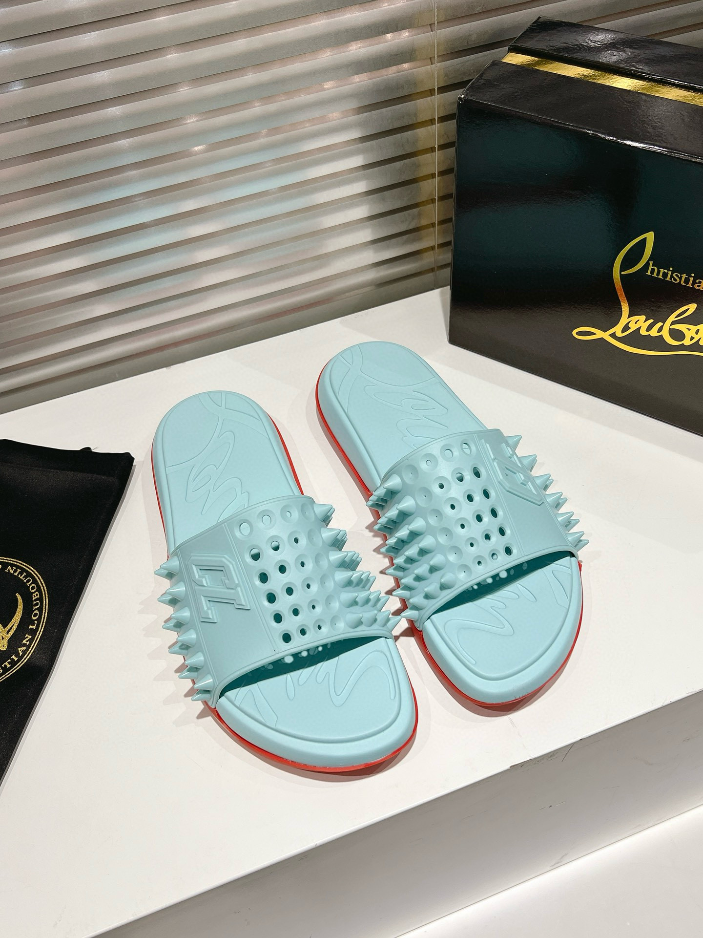 CHRISTIAN LOUBOUTIN Varsity Studded Slippers