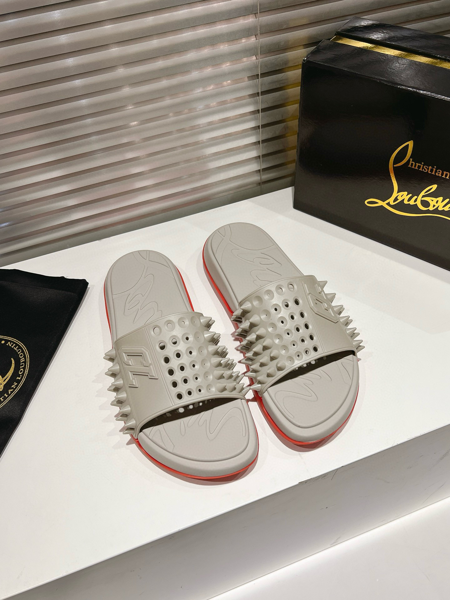 CHRISTIAN LOUBOUTIN Varsity Studded Slippers