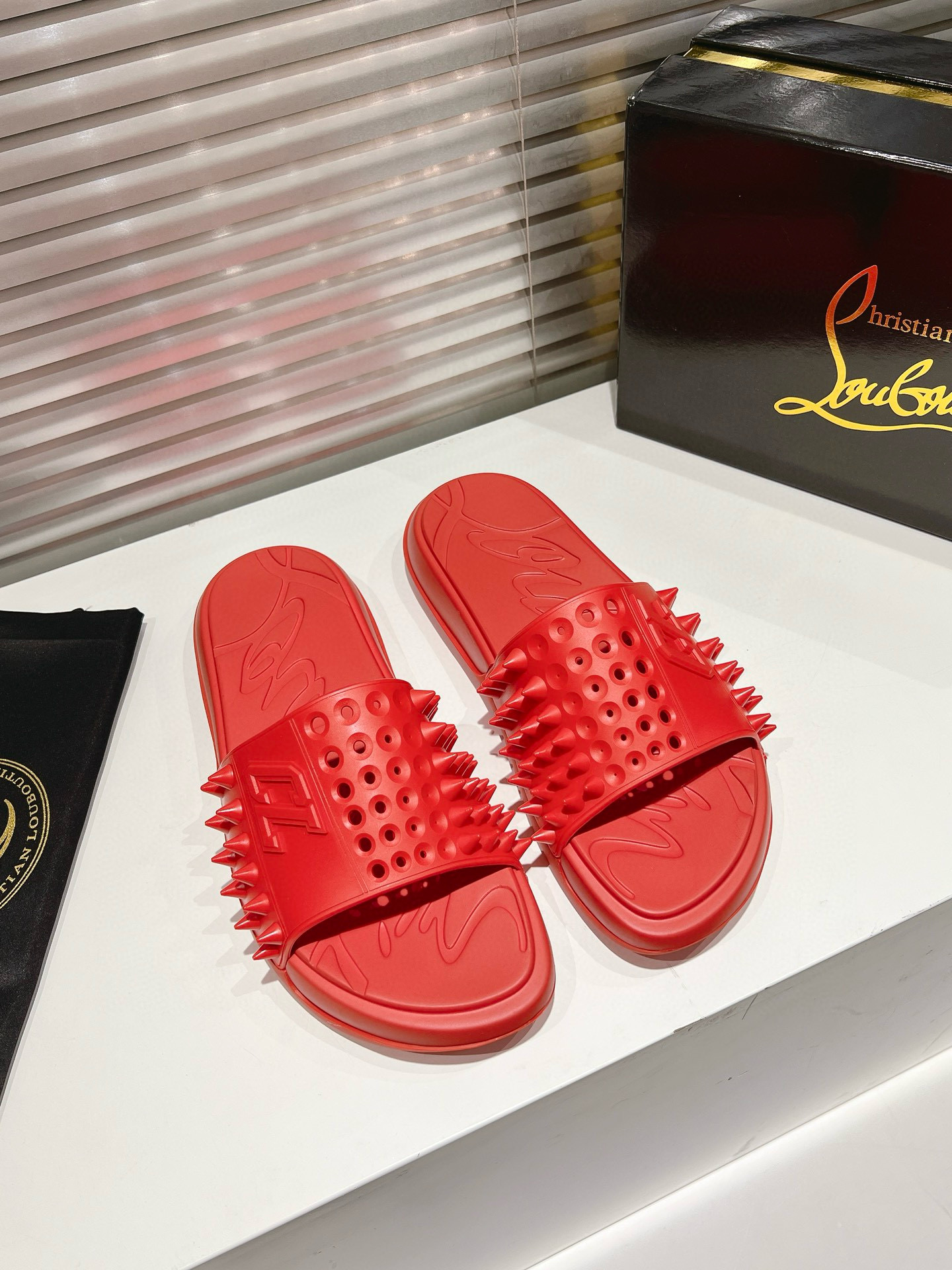 CHRISTIAN LOUBOUTIN Varsity Studded Slippers