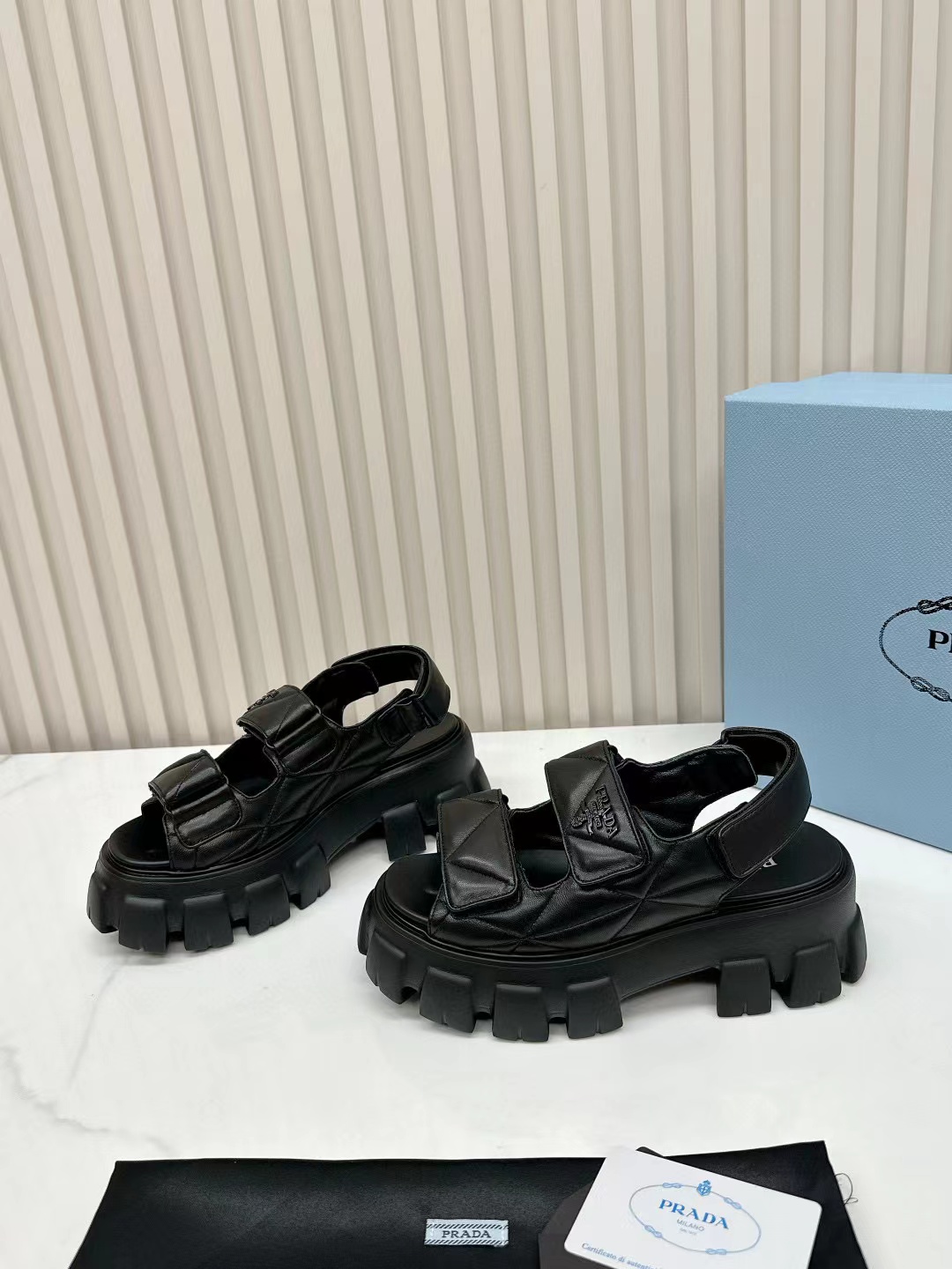 Prada 2024 Summer New Sandals Collection Thick Sole Sandals