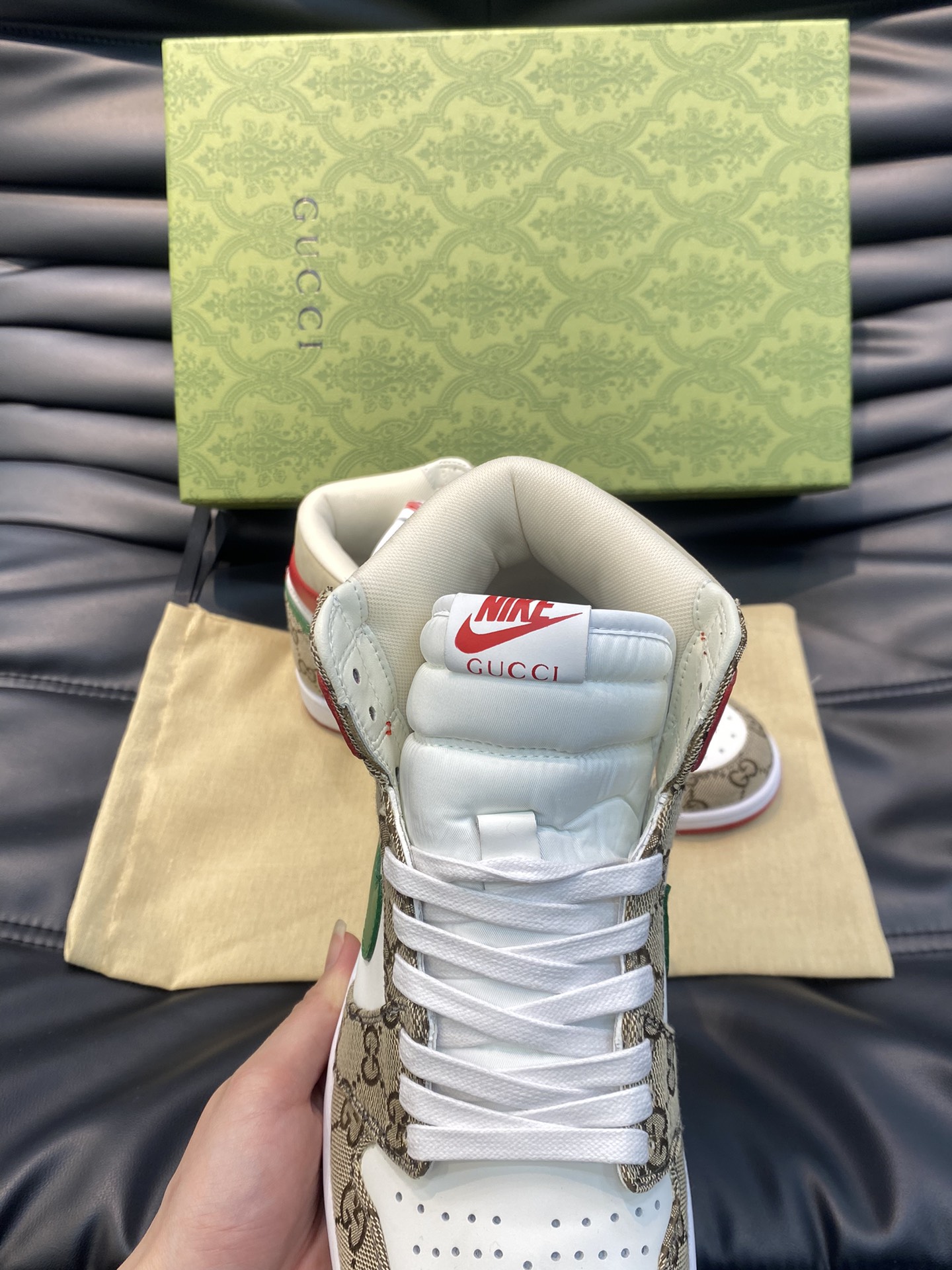 Gucci x nike high-top 🆕 casual sneakers for men