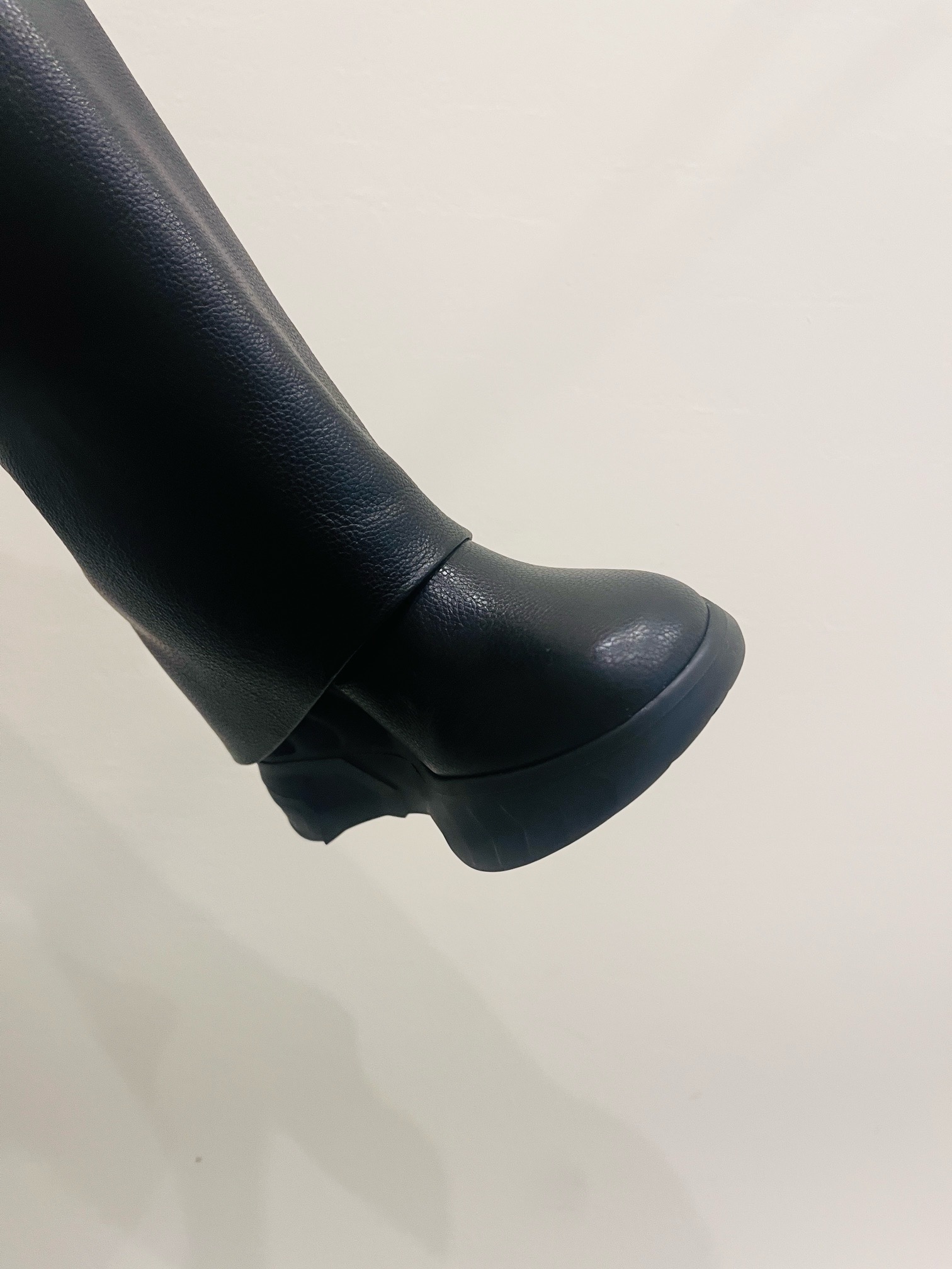 Givenchy Shark Lock Biker Leather Knee-high boots