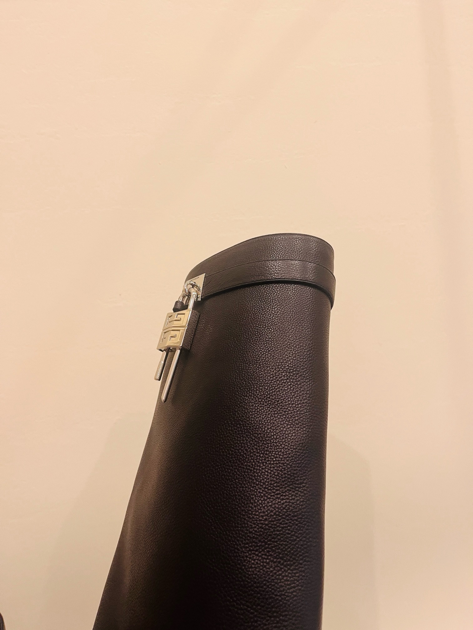 Givenchy Shark Lock Biker Leather Knee-high boots